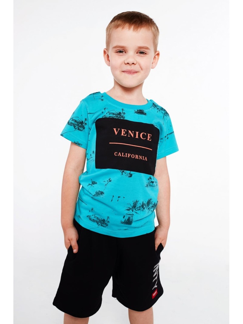 Boy\'s T-shirt with print, mint NDZ4445 - Online store - Boutique